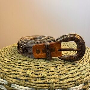 VTG USMECO Paris Belt Coachella Boho 1980s Metal Mesh Studded Rave